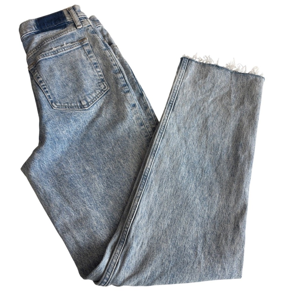 Abercrombie & Fitch 90s Straight Ultra High Rise Crossover Jeans Acid Wash 28 6L